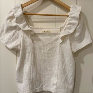 Madewell Cream Ruffled Blouse